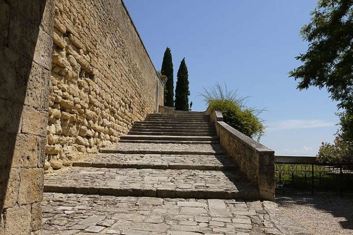 a photo of stone steps in provence