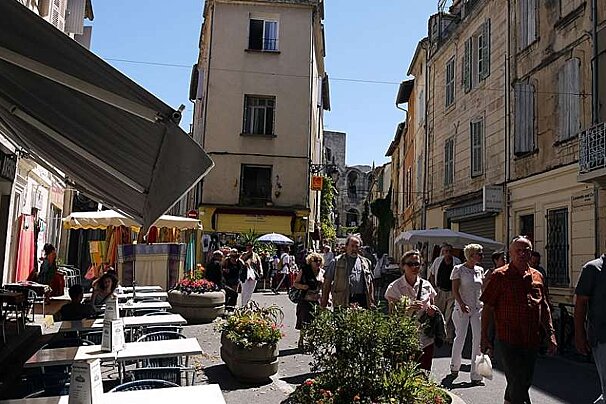 a photo of a street with people