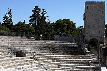 an image of stone seating area in an amphitheatre