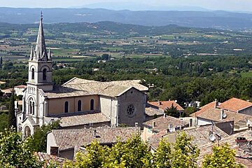 an image of a village church in provence