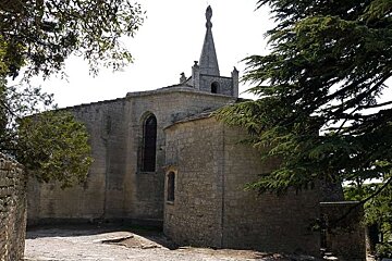 an image of a stone church