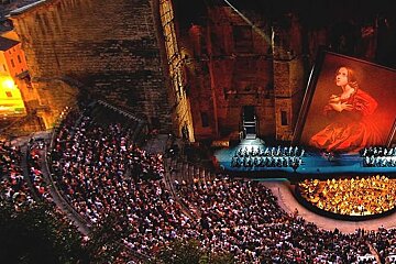 photo of an outdoor opera performance