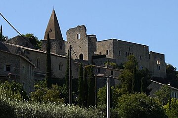 an image of a village against blue sky
