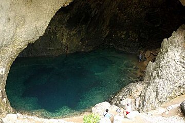 a photo of a large rock pool