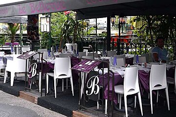 a photo of a restaurant terrace