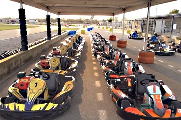 Karts ready to be used on outdoor circuit