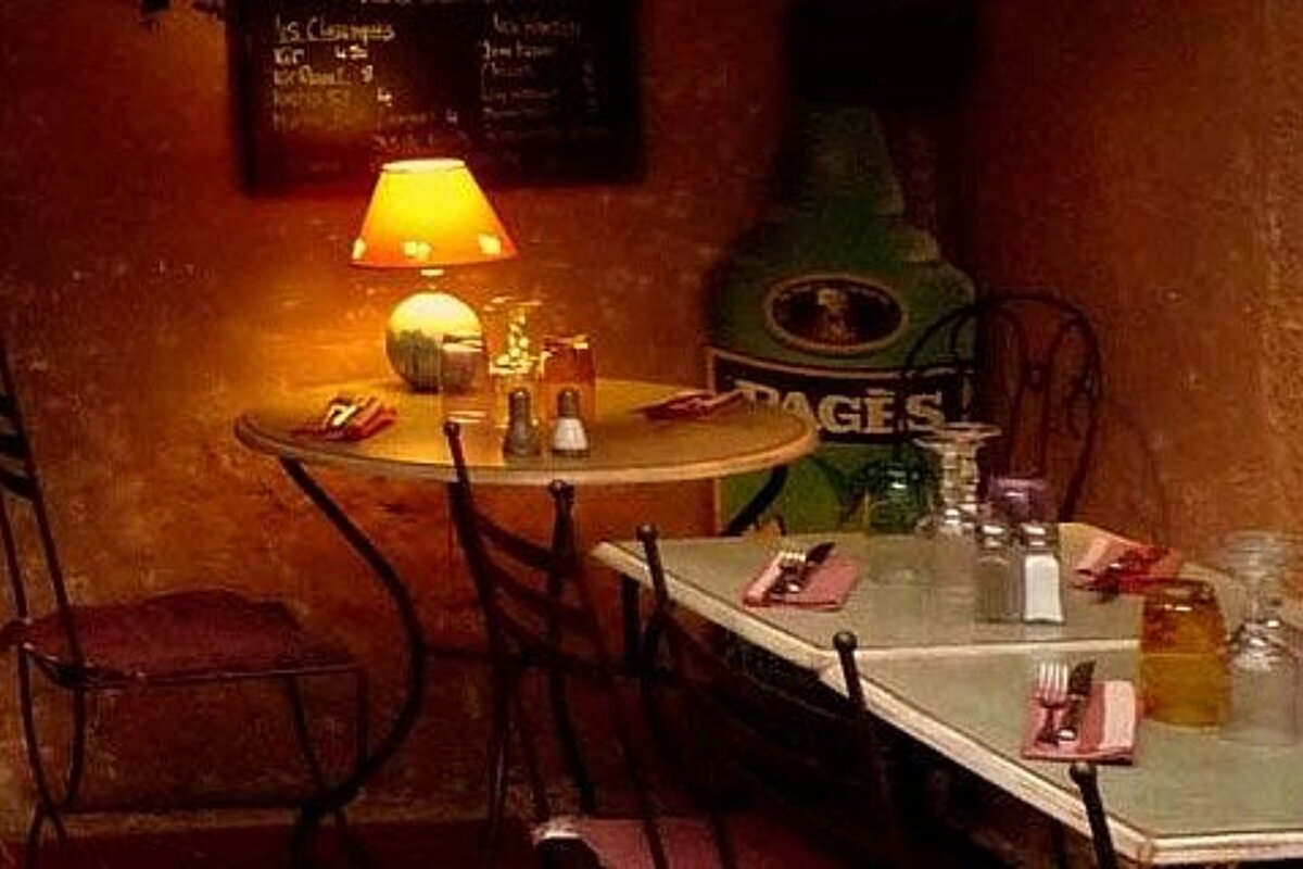 photo of dining tables in a restaurant