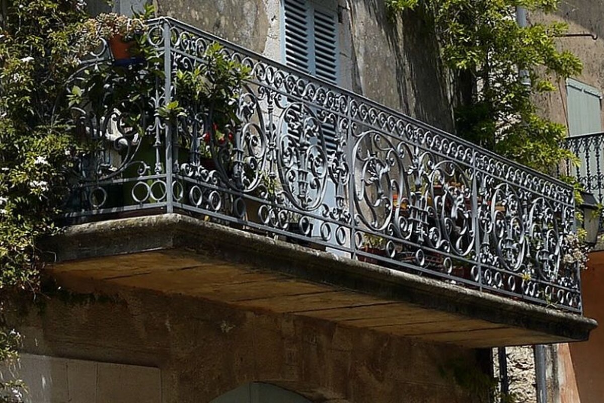photo of an ornamental iron balcony