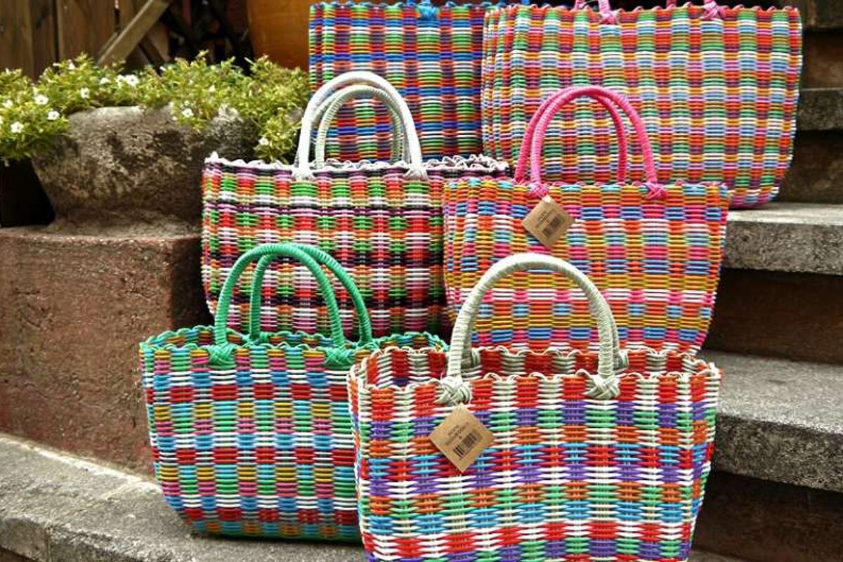a photo of colourful bags