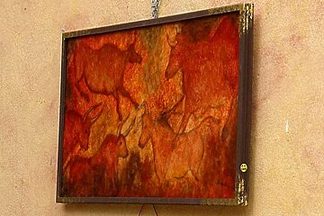 a photo of red ochre painting