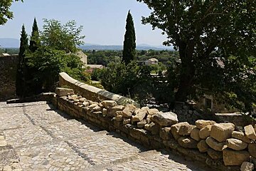 photo of stone steps and some countryside