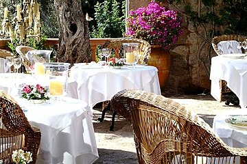 a photo of a dining terrace