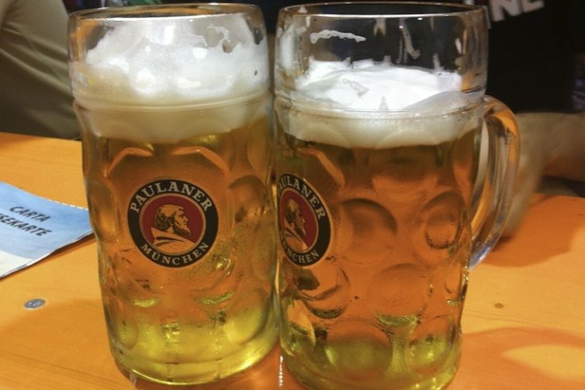 an image of two pints of lager