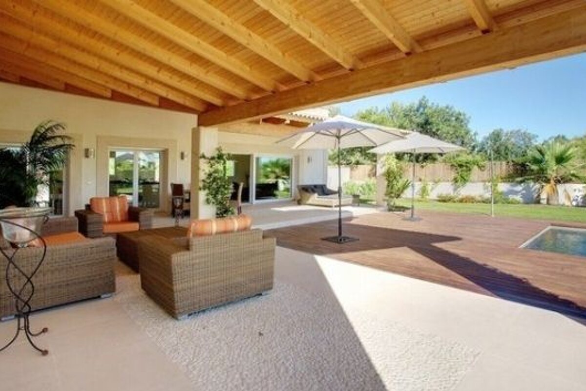 image of a villa terrace and swimming pool