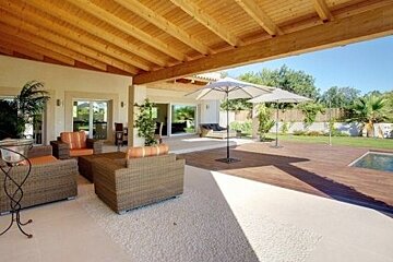 image of a villa terrace and swimming pool