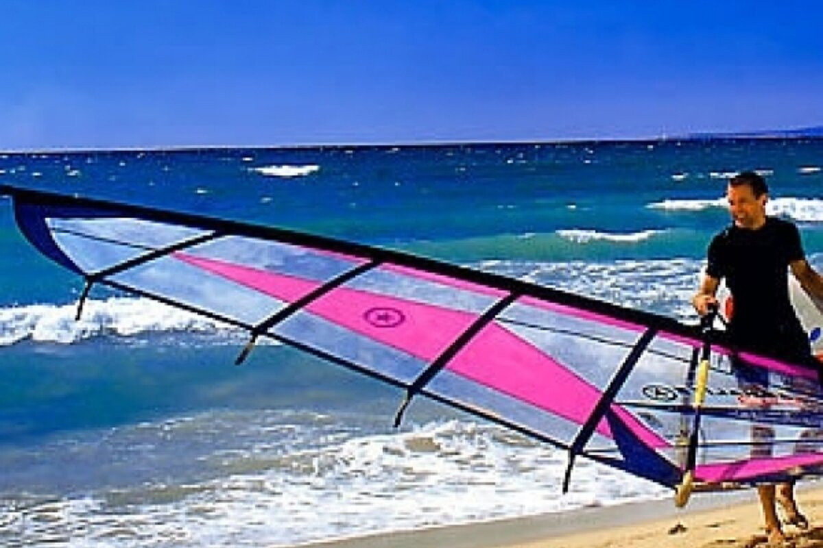 a photo of a windsurfer