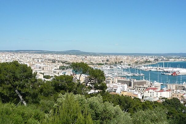 a photo of palma from bellver castle mallorca majorca
