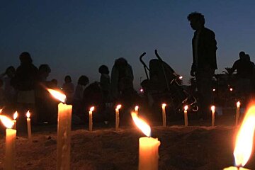 candles on the beach