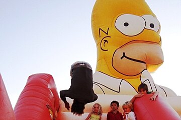 a photo of bouncey castle families soller mallorca majorca