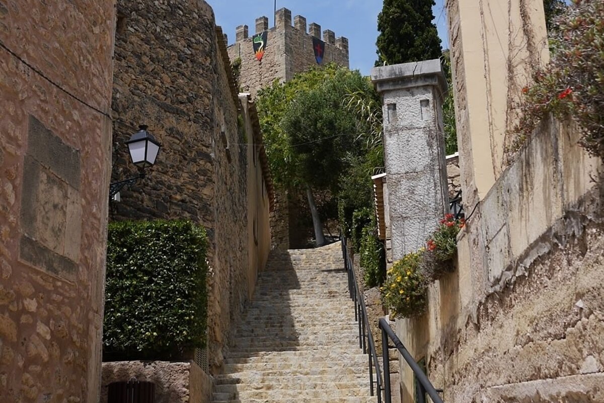 a photo of steps leading to capdepera castle mallorca majorca