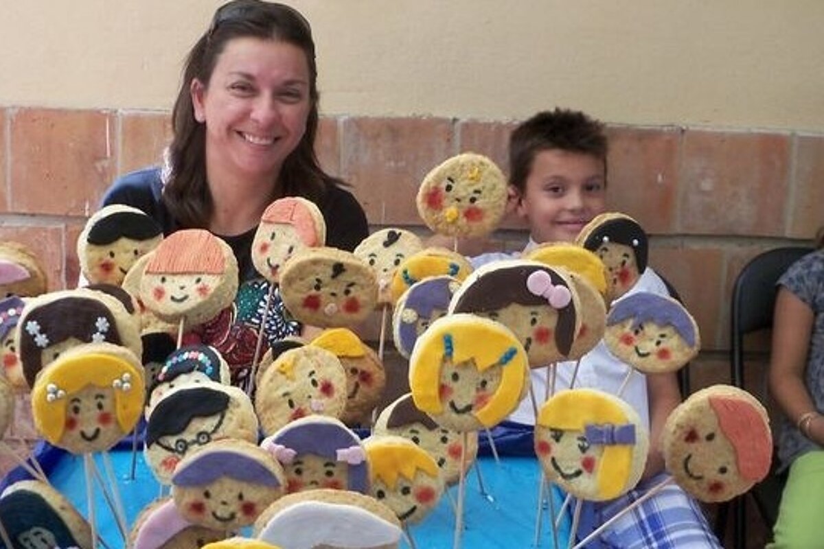 Lollipop stand at sweet fair