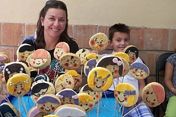 Lollipop stand at sweet fair