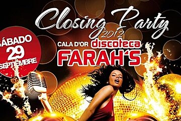 Poster for closing party Farah's Club Cala D'Or