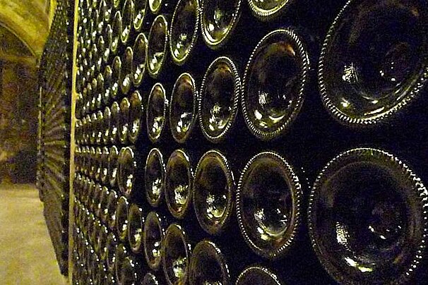 a photo of rows of wine bottles