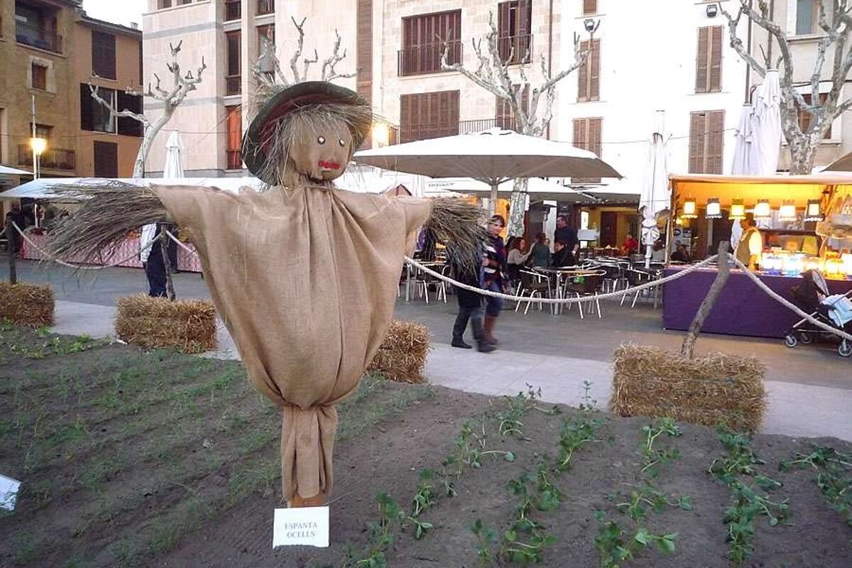a photo of a scarecrow in pollenca sqaure