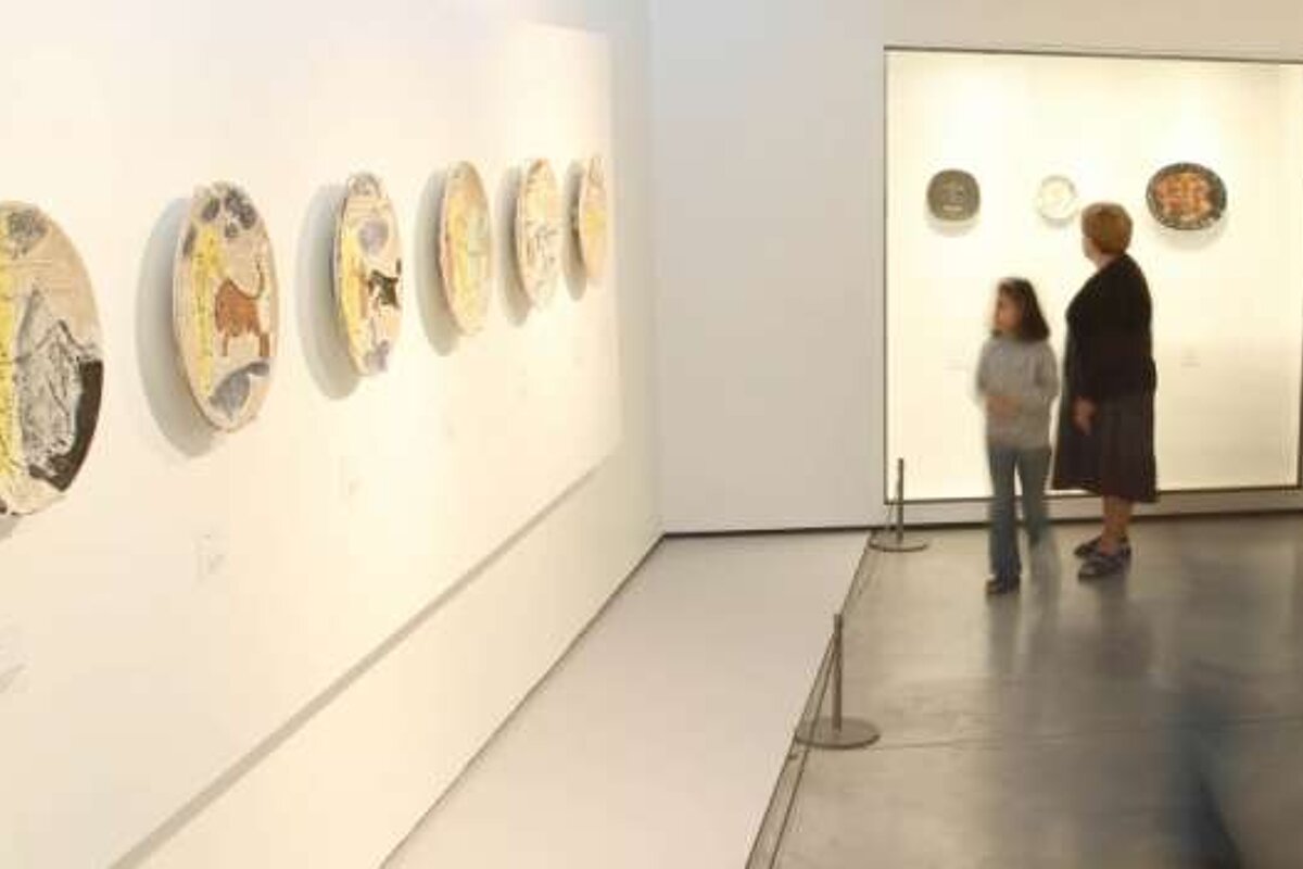 art gallery room with picasso ceramics