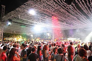 photo of people drinking and dancing at night