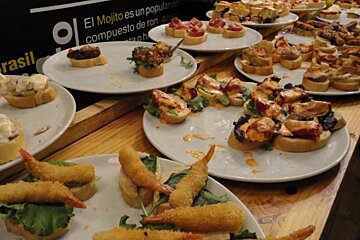 plates with food on them