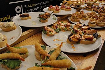 plates with food on them