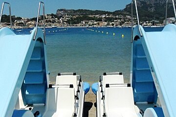 a photo of pedaloes port soller mallorca majorca