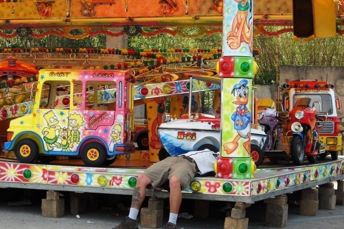 a photo of a childrens funfair ride