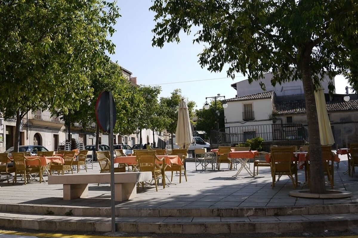 a photo of algaida town square mallorca majorca