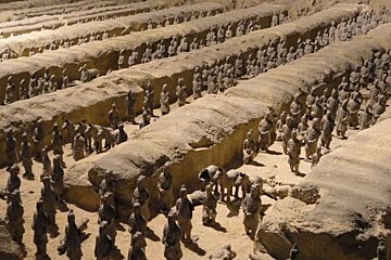The terracotta army in pits