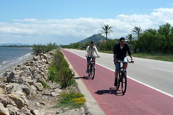 a photo of pollenca bay cycle path mallorca majorca