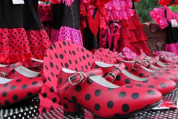 Polka dot shoes and dresses