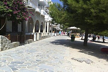 a photo of a paved walkway