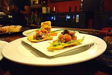 a photo of salmon tapas in palma de majorca