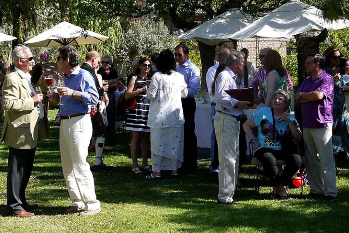 a photo of a party in a garden