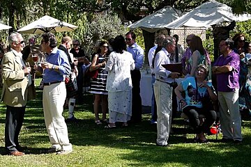 a photo of a party in a garden