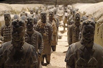 The terracotta army in pits