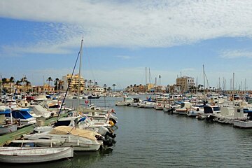 photograph of boats in portixol harbour