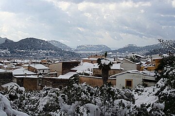Snowy landscape, looking towards Port of Andratx