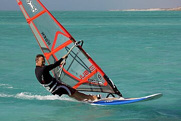 a man on a windsurf at sainte maxime