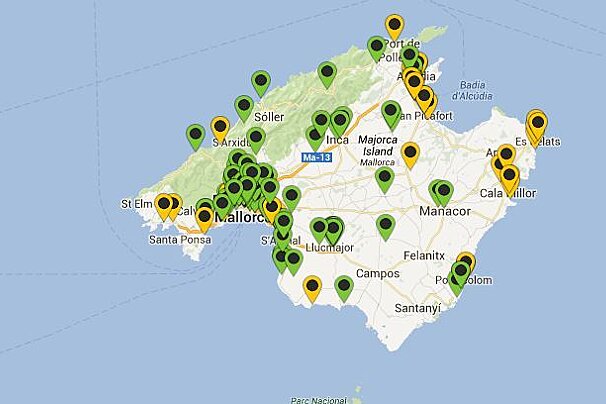 Map of Mallorca Wifi Hotspots