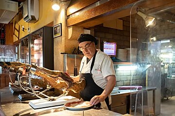 Ham at the Meson Ca'n Pedro Restaurant
