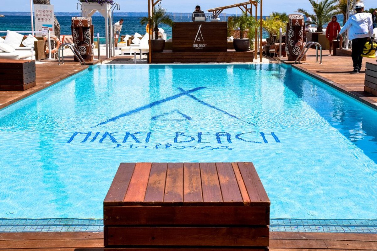 the pool at Nikki Beach mallorca